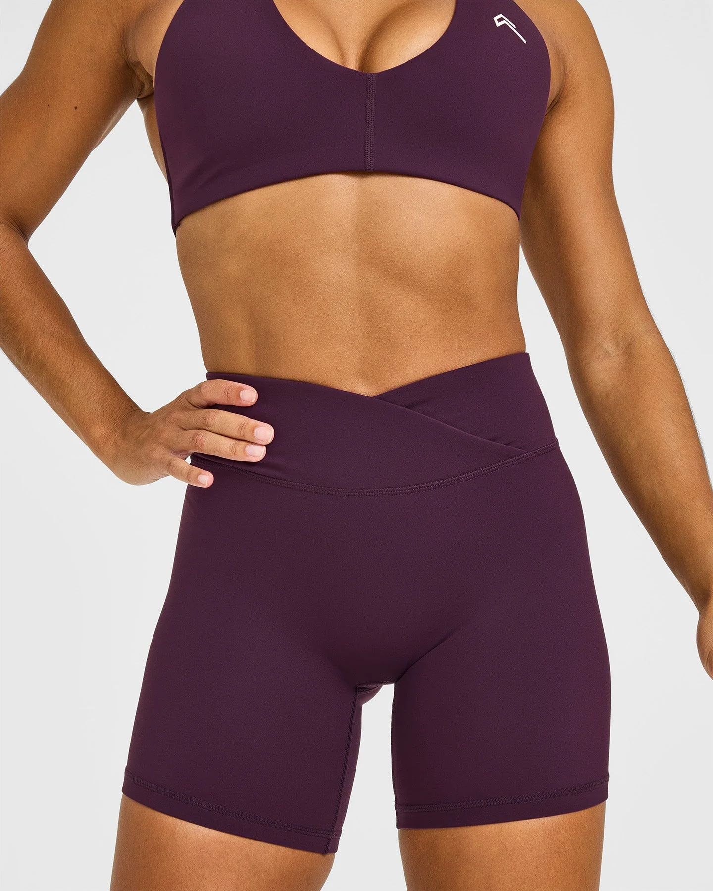 UnifiedMove™ Wrap Shorts White Logo 6" | Blackberry Purple - Image 5