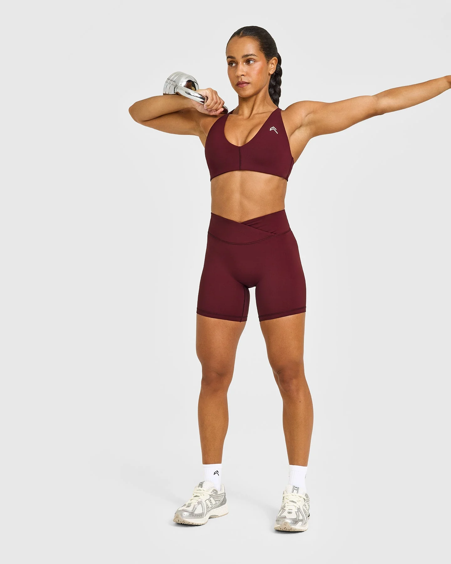 UnifiedMove™ Wrap Shorts White Logo 6" | Rosewood - Image 3