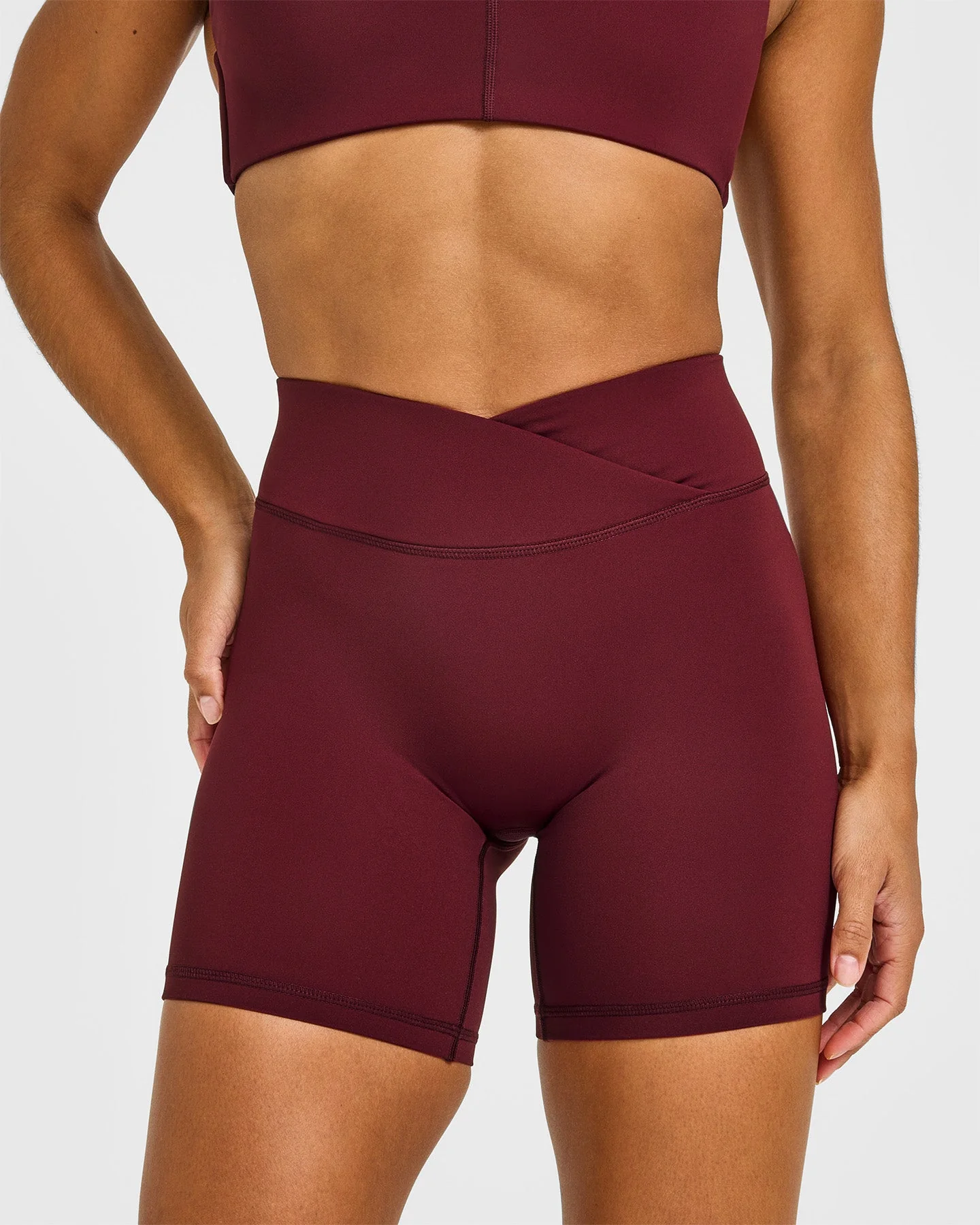 UnifiedMove™ Wrap Shorts White Logo 6" | Rosewood - Image 5