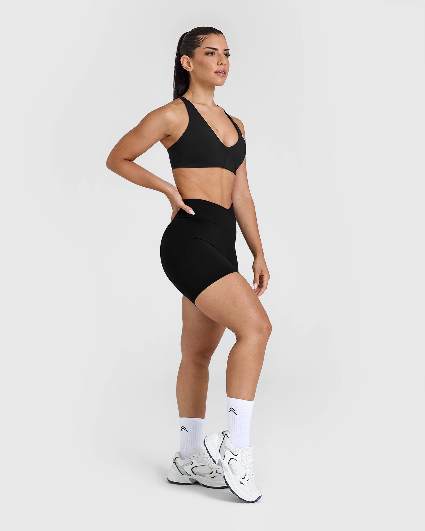 UnifiedMove™ Wrap Shorts White Logo 6" | Black - Image 3