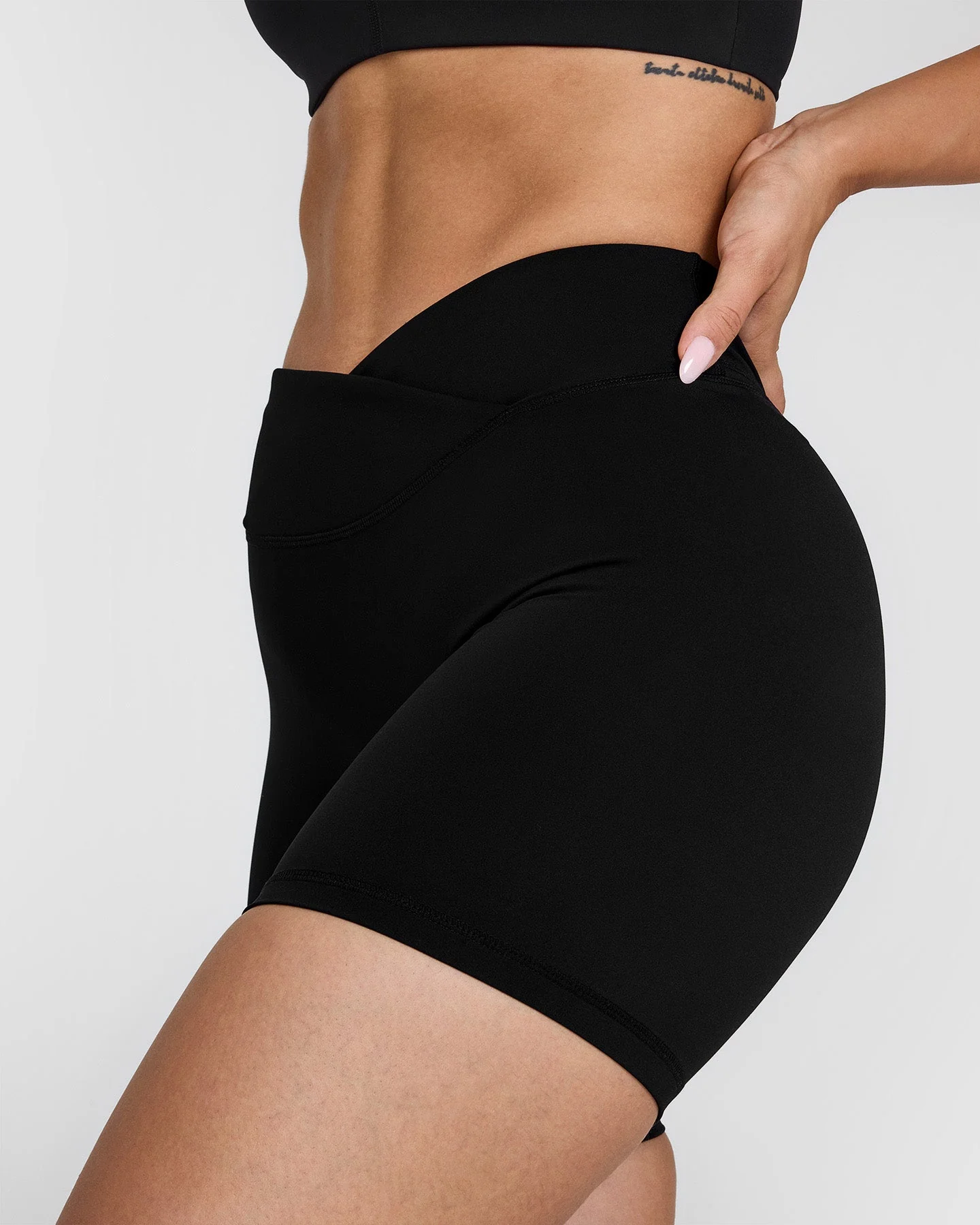 UnifiedMove™ Wrap Shorts White Logo 6" | Black - Image 4