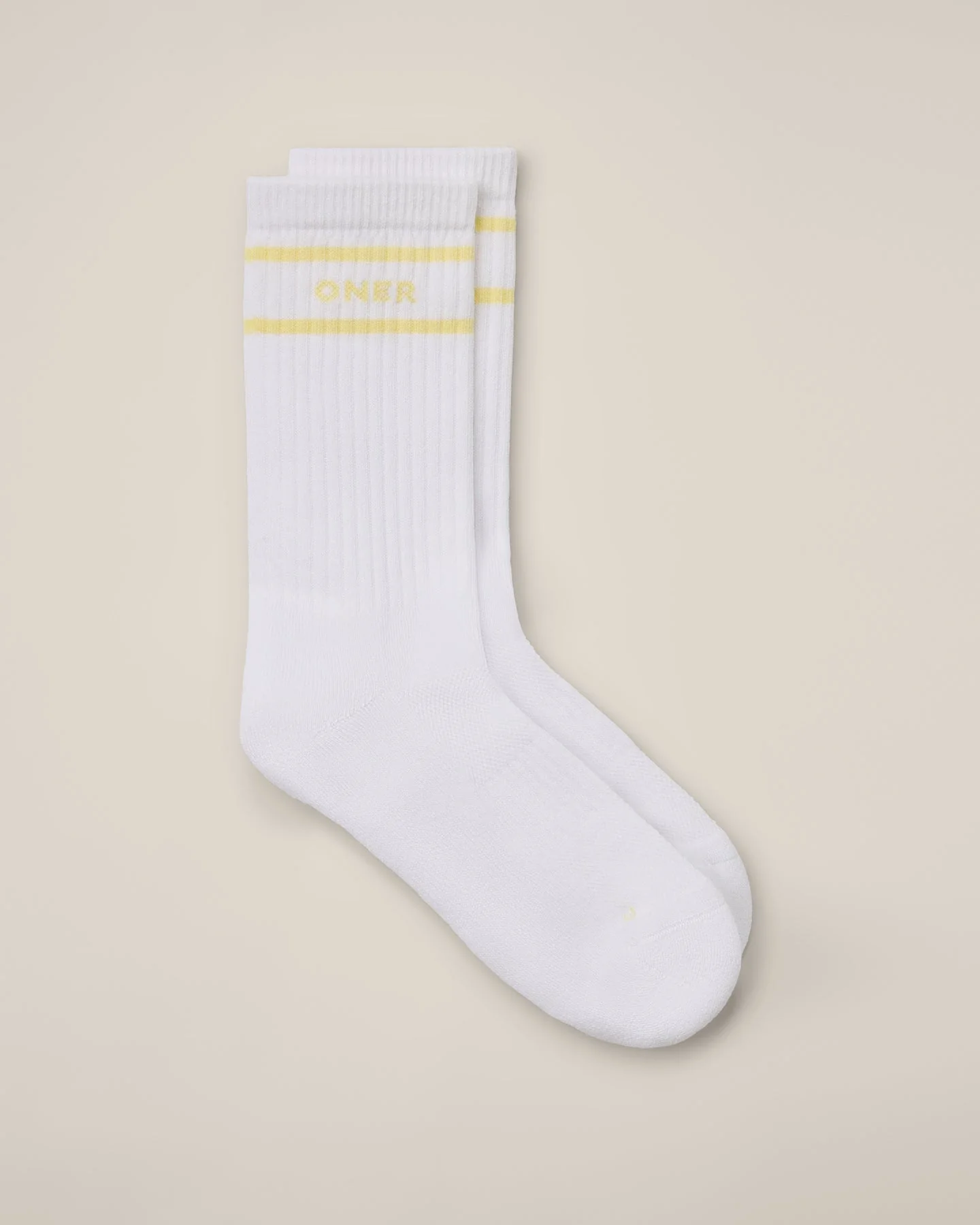 Varsity Stripe Long Crew Socks 1 Pack | Pastel Yellow - Image 6